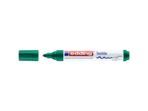Edding 4500, Vihreä, Pyöreä pää, Vihreä, Valkoinen, 2 mm, 3 mm, Puuvilla, Liinavaate, Silkki
