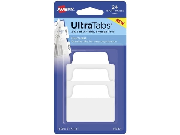 Avery-Zweckform Index Tabs 74787 24 kpl/pakkaus Valkoinen