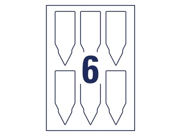 Avery T3006-10, Växtetikett, Polyester, Vit, Polygonal, 128 mm, 47 mm