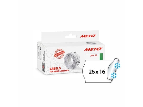 Etikett Meto 26x16mm vit kyl/frys 1000st/rulle 6rulle/paket - (6 st.)