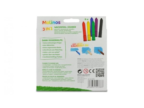 Malinos 301036, 6 kpl, Musta, Sininen, Vihreä, Punainen, Violetti, Keltainen, Monivärinen, Pyöreä