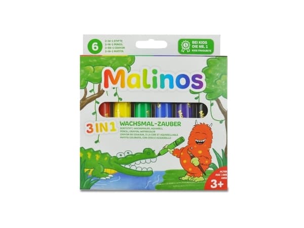 Malinos 301036, 6 styck, Svart, Blå, Grön, Röd, Violett, Gul, Multifärg, Rund