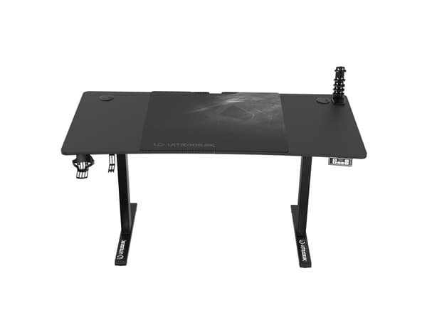 Ultradesk Level V2, Rett, Rektangulær form, Stål, Spilling, Sort, Sort