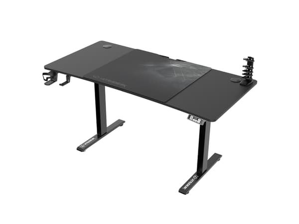 Ultradesk Level V2, Rett, Rektangulær form, Stål, Spilling, Sort, Sort