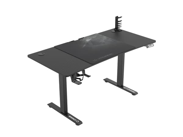 Ultradesk Level V2, Rett, Rektangulær form, Stål, Spilling, Sort, Sort
