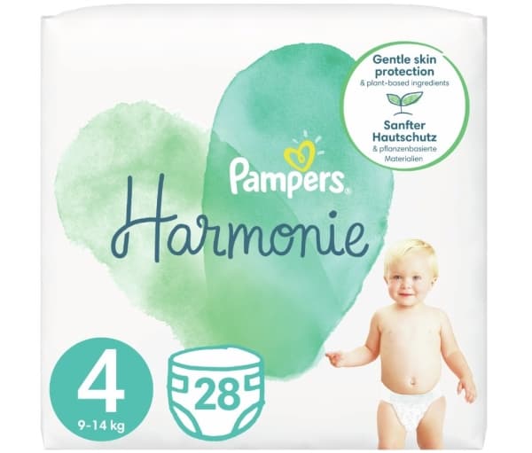 Pampers Harmonie bleer 9-14 kg, str. 4-MAXI, 28 kpl.