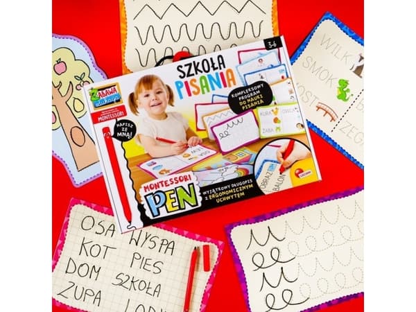 Lisciani pedagoginen Montessori-kynäkirjoituskoulu, jossa on 18 taulua