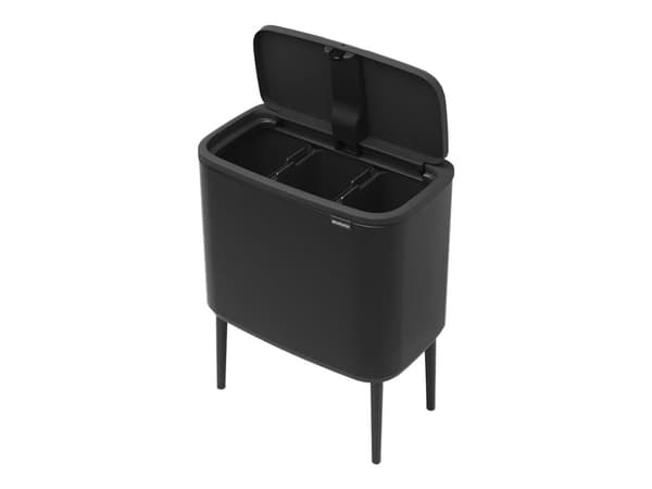 Brabantia Bo Touch Bin - Søppelbøtte - flipp-lokk - 33 L - avfallssortering - matt svart