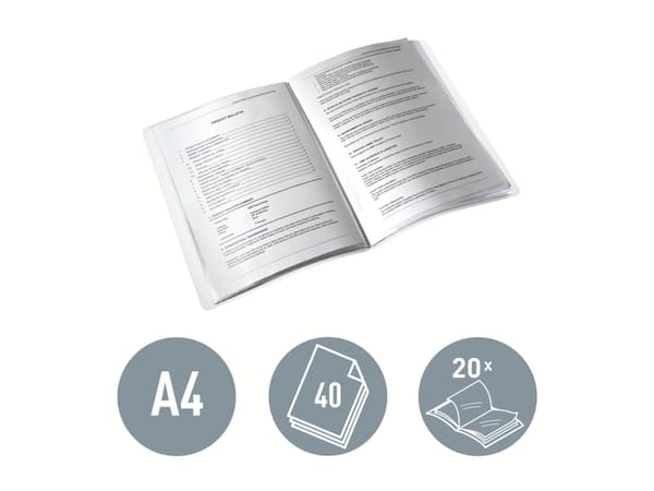 Leitz WOW - Displaybok - 20 rom - for A4 - kapasitet: 40 ark - metallisk purpur