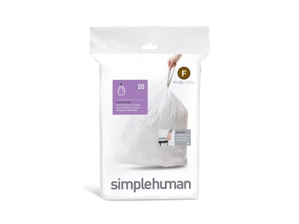 simplehuman CW0165, 25 l, Hvit, 508 mm, 553 mm, 20 stykker