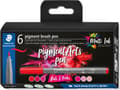 Miniatyrbilde 5 av 5: Staedtler Pigment Arts Brush Pen Reds & Pinks, 6 farger, Rosa, Rød, Rund, Plast, Polypropylen (PP), Vann-basert blekk, Barn og voksne