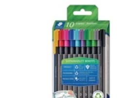 Staedtler 334 RC10, Assorterte farger, Fint, Flerfarget, Polypropylen (PP), Resirkulert plast, Trekant, Vann-basert blekk