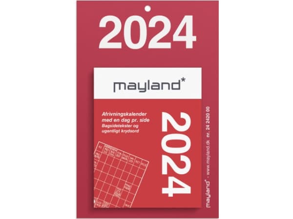 Afrivningskalender lille m/ bagsidetekst 4,9x6,4cm 2024 2420 00