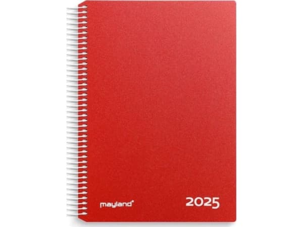 Timekalender m/spiral rød 2025 16,8x23,5cm 25 2180 10