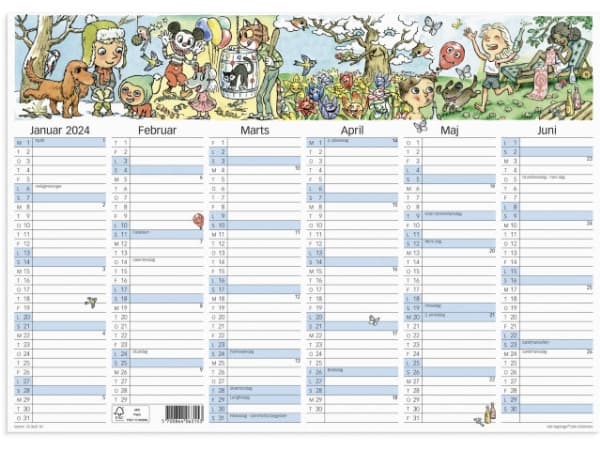 Vægkalender A3 Otto Dickmeiss illustration 2024