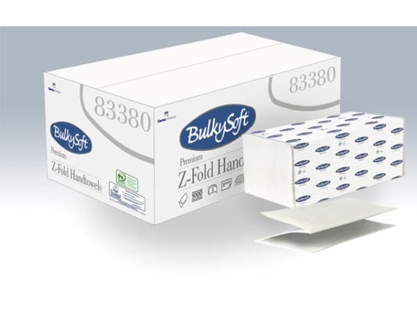 Papirhåndklæde Bulky Soft Premium 2-lags hvid 24cm 3750ark/kar