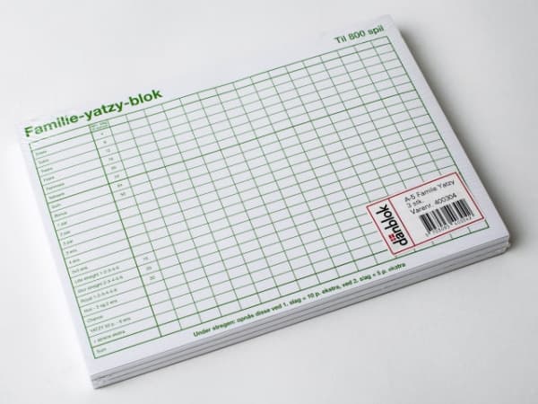 Yatzyblok familie A5 3blk/pak - (3 stk.)