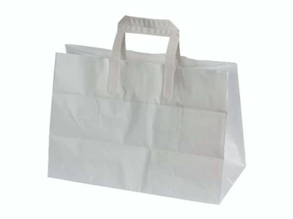 Papirsbærepose hvid 17L 80g 350/170x245mm 200stk/pak - (200 stk.)