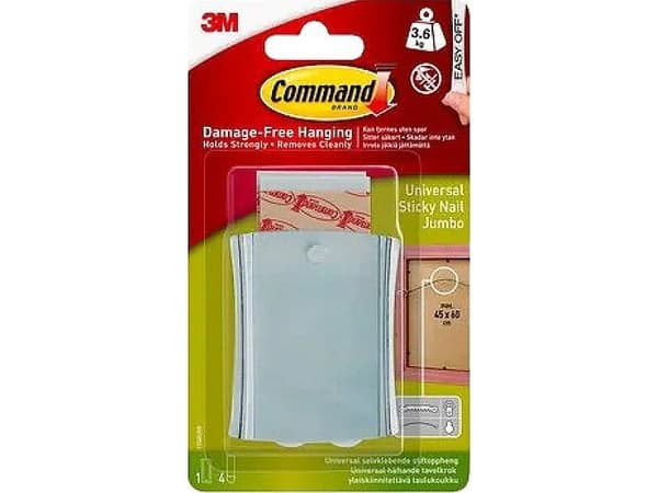 3M bildeoppheng for trådramme Command Jumbo 3,6kg, grå