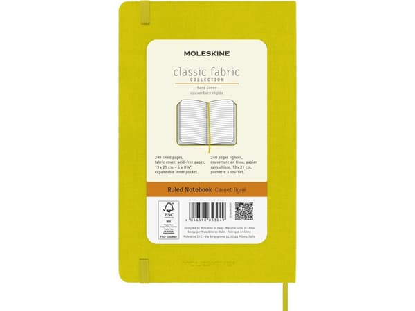 Moleskine Anteckningsbok MOLESKINE Classic L (13x21cm), linje, inbunden, höggul, 240 sidor, gul