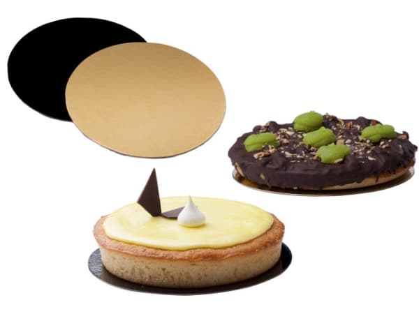 Kagepap guld/sort Ø20cm 100stk/pak