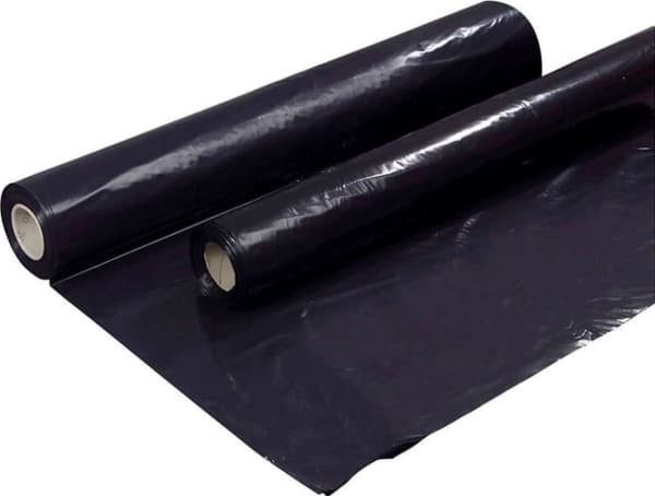 Plastik sort 2x50mx0,07mm PE 6,44kg foldet 1 gang