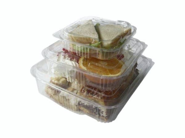 Plastbakke m/hængslet låg v494 135x128x50mm 375ml 600stk/kar