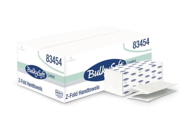 Papirhåndklæde Bulky Soft Comfort 2-lags hvid 24cm 3750ark/kar