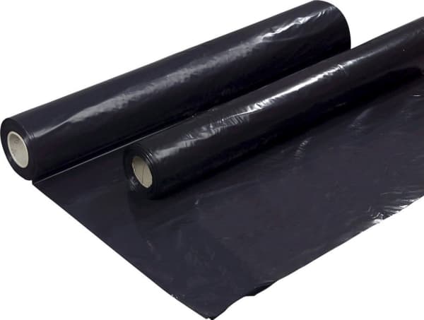 Plastik sort 2x50mx0,15mm PE 13,8kg foldet 1 gang
