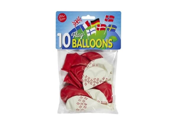 Balloner runde med flag 10stk/pak