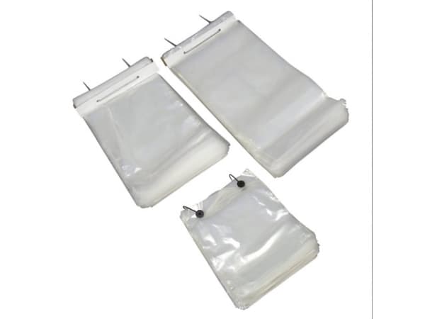 Plastikpose mikroperforert 240x450/50+40x0,035m 1000stk Transparent 1x1x1mm (1000EA)