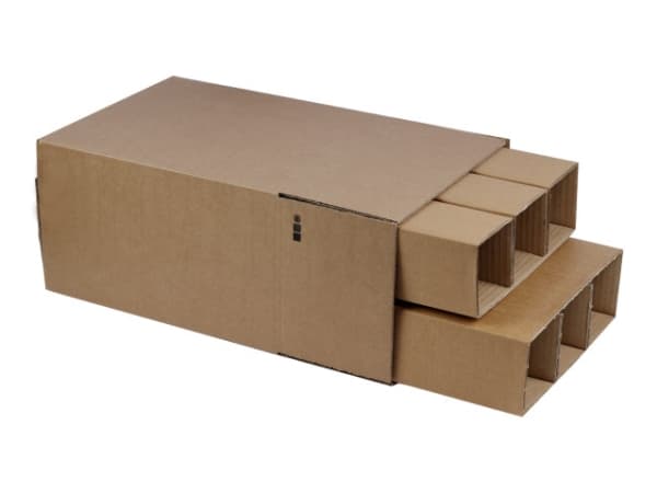 Vinförpackningsinsats för 3 flaskor Brun 1x1x1mm (1)