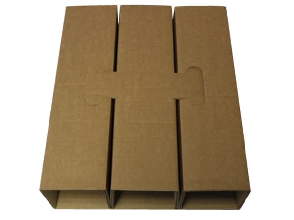 Vinförpackningsinsats för 3 flaskor Brun 1x1x1mm (1)