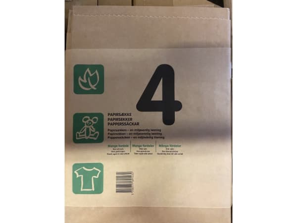 Avfallspåsar papper 70x95x25cm 1-lagers våtstark brun 4st/pk