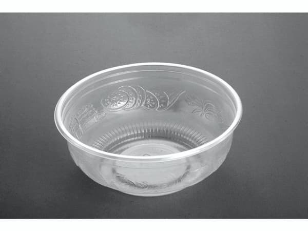 Plastbakke rund salatskål, Ø156mm PP klar 610ml 100stk/pak Läpinäkyvä 1x1x1mm (100EA)