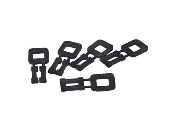 Muoviset käsisoljet mustat 16mm nauhalle 1000kpl/tuubi Musta 1x1x1mm (1000EA)