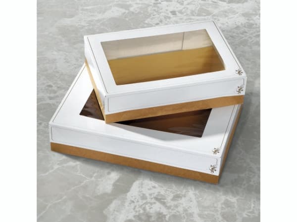 Tårtkartong 593x443x120mm 10st/förpackning m/guldinlägg Beige/brun 1x1x1mm (10st)