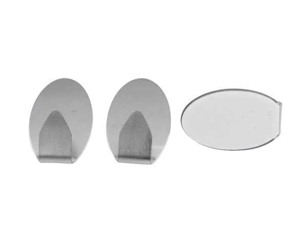 Home>it® selvklæbende krog 37 mm. børstet stål 3 stk.