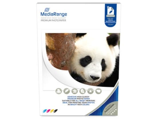 MediaRange MRINK119, Høy-glans, 115 g/m², Blekkdyse, A4, 21x29.7 cm, Hvit