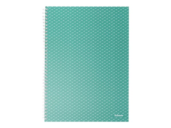 Esselte Colour'Breeze - Notisbok - spiralbundet - A4 - 80 ark / 160 sider - rutet - 4 hull - grønn - polypropylendekket kartong