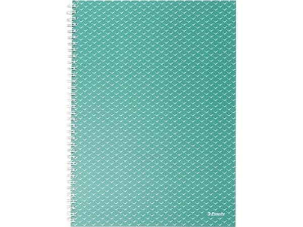 Esselte Colour'Breeze - Notisbok - spiralbundet - A4 - 80 ark / 160 sider - rutet - 4 hull - grønn - polypropylendekket kartong