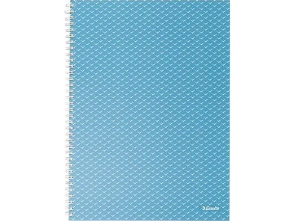 Esselte Colour'Breeze - Notisbok - spiralbundet - A4 (210 x 297 mm) - 80 ark / 160 sider - rutet - 4 hull - blå - kartong