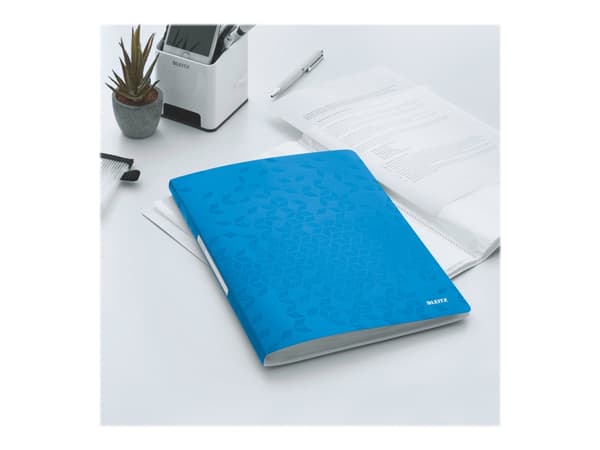 LEITZ WOW, A4, PP, 40 taskua, sini-metalli laminoidut pinnat, pintarakenne 3D kohokuvioinnilla, - 1 kpl (4632-00-36)