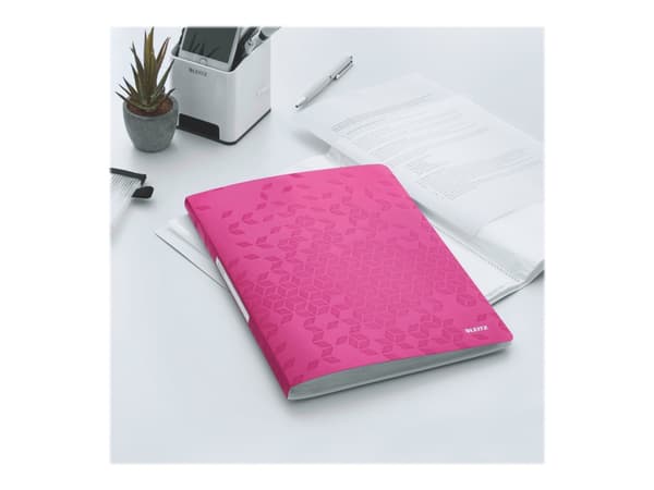 Leitz WOW - Visningsbok - 40 utrymmen - för A4 (210 x 297 mm) - kapacitet: 80 ark - rosa metallic