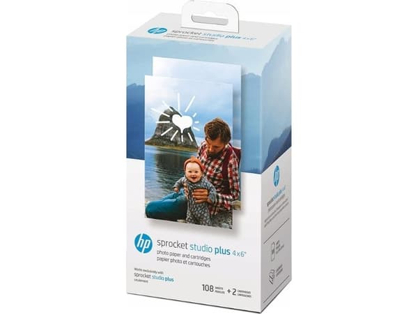 HP photo paper + ink cartridge Sprocket Studio Plus 4x6" 108 sheets
