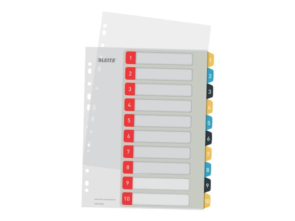 Leitz 12470000, Numeroitu välilehtihakemisto, Polypropeeni (PP), Muotokuva, A4 Maxi, 245 mm, 30,5 cm