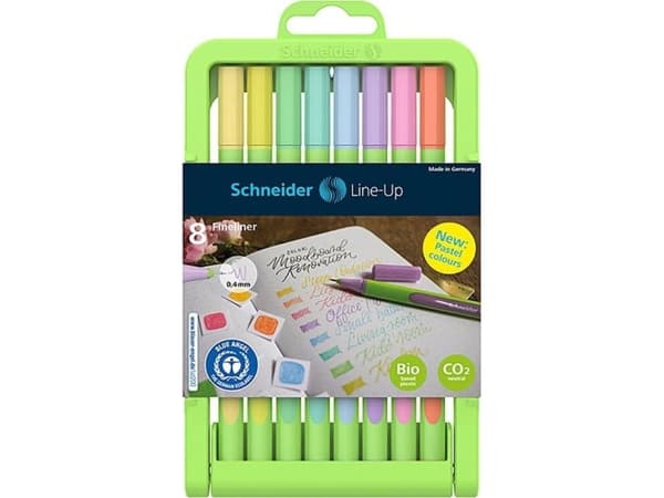 Schneider Fineliner SCHNEIDER LINE-UP PASTEL, 0.4mm, 8 pcs, in stand type cassette - mix of colors