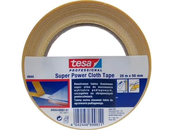 Tesa Dobbeltsidig stofftape for tepper 25 mm x 50 mm (4944)