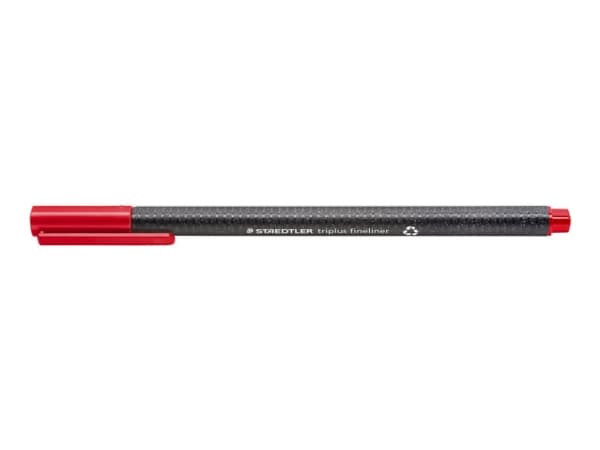 Fineliner STAEDTLER Triplus rød 0,3mm 97% RCP - (10 stk.)