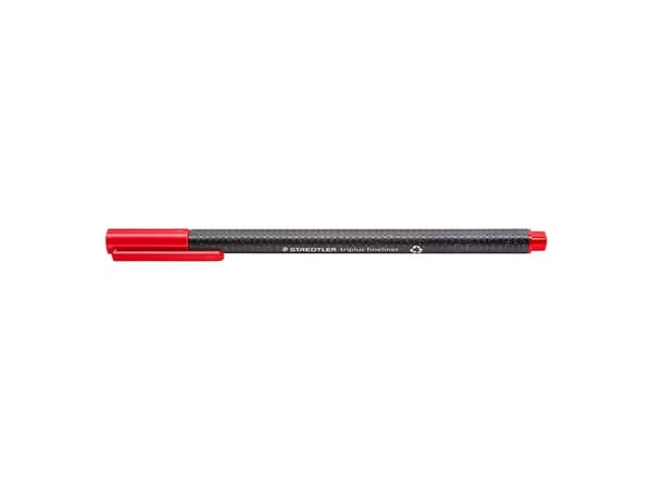 Fineliner STAEDTLER Triplus rød 0,3mm 97% RCP - (10 stk.)